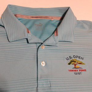 Puma Men's U.S. Open Torrey Pines 121st SS Striped Polo Shirt Size L